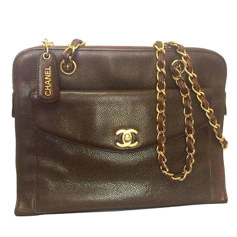 chanel brown vintage sholuder bag